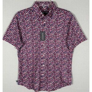 NWT Mizzen Main Halyard Performance Shirt Mens S Art Deco AOP Button Up Stretch